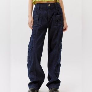 BDG Y2K Cargo Jean Vintage Dark Denim Size 28